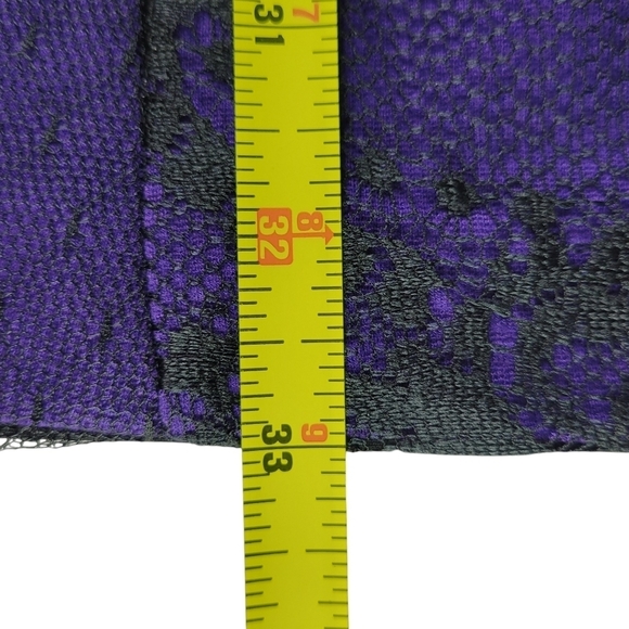 BCBGMaxAzria Mini Dress Size 12 Mesh Long Sleeves Cut Outs Persian Blue Black - Picture 9 of 12